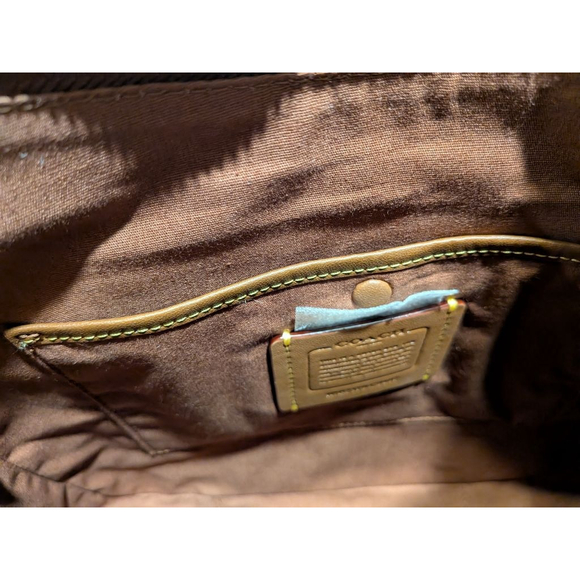 Women's Coach Signature Shoulder Bag Brown/Red One Size - Picture 10 of 14